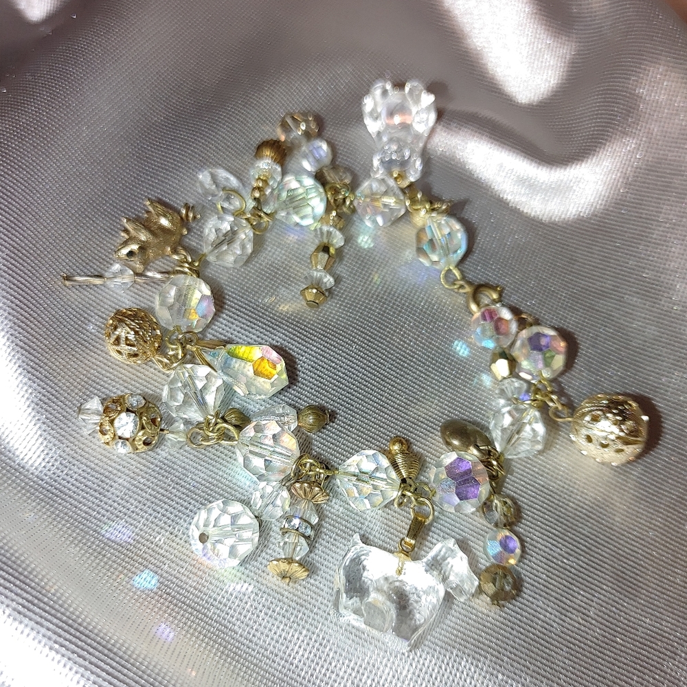 Gold and Crystal charm bracelet